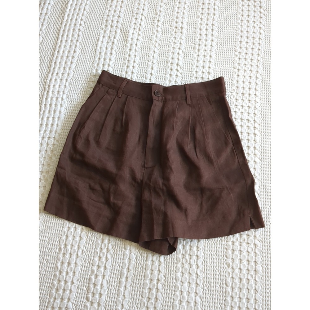 Reformation Brown High Waist Tailored Shorts